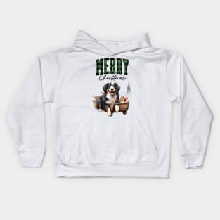 Christmas Bernese mountain dog Kids Hoodie